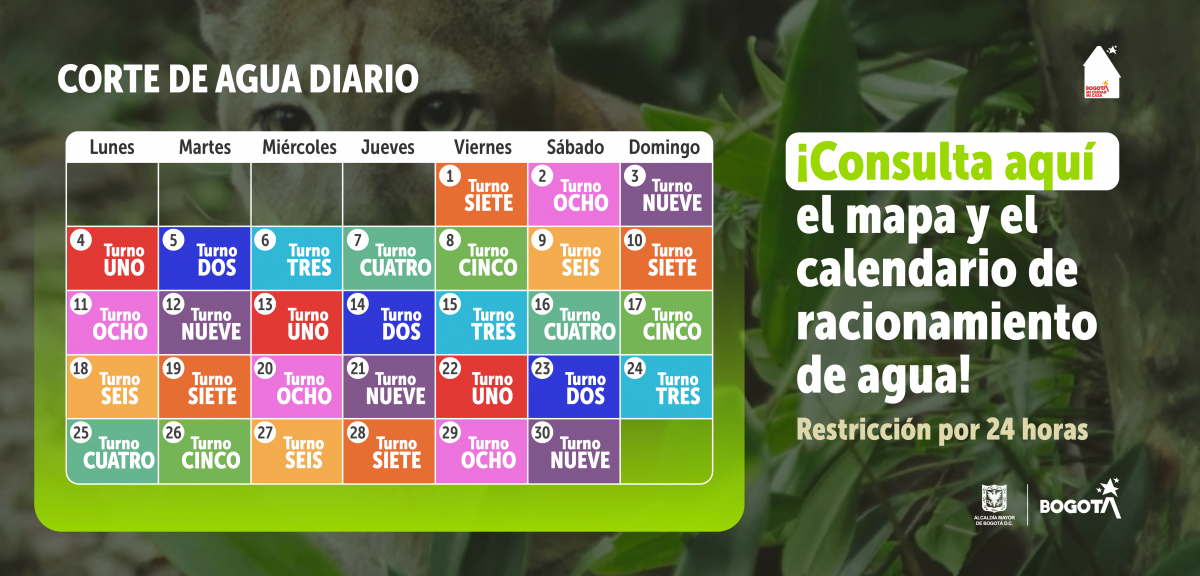 Nuevos turnos de racionamiento de agua noviembre - Consumo responsable