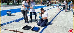 Jornada de voluntarios junto a la Secretaría del Hábitat recuperando el espacio público del barrio Marrueco, Rafael Uribe Uribe, invitados por la comunidad.